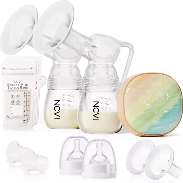 100196-815e73.webp Double Electric Breast Pump with 4 Modes, 9 Levels, and LED Touch Display