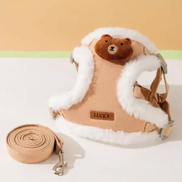 Winter Warm Dog Harness Leash Set