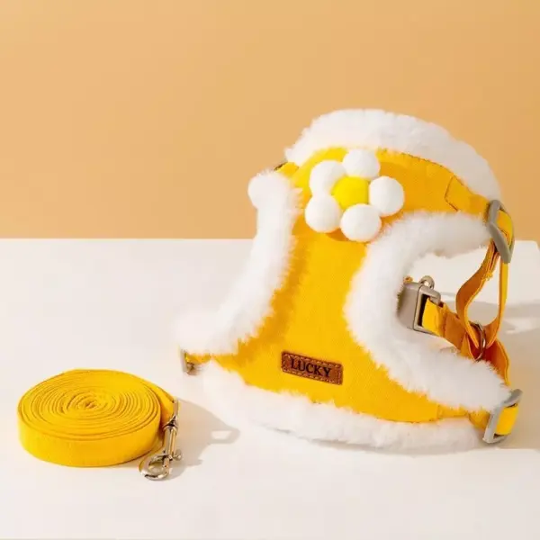 Winter Warm Dog Harness Leash Set