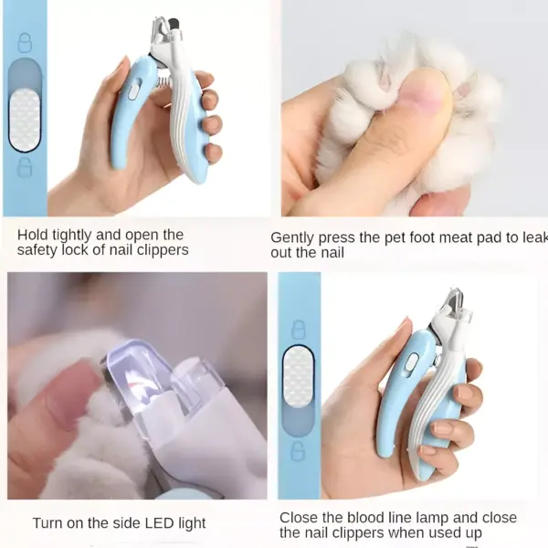 Pet Nail Clippers with LED Light – Electric Nail Grinder for Dogs and Cats
