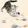 USB Rechargeable Moving Mouse Cat Toy with Feather