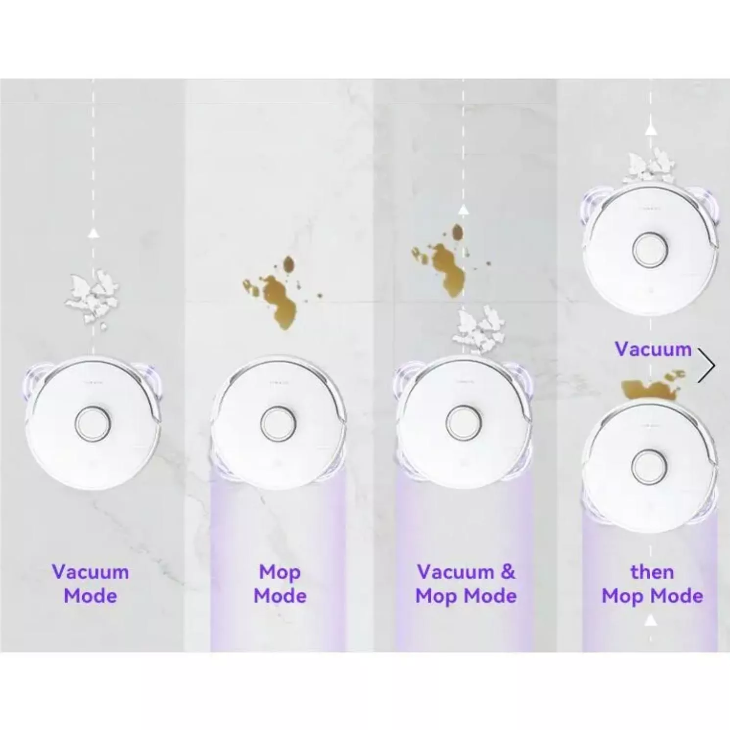 Smart Robot Vacuum with Automatic Dirt Detection and Self-Mopping