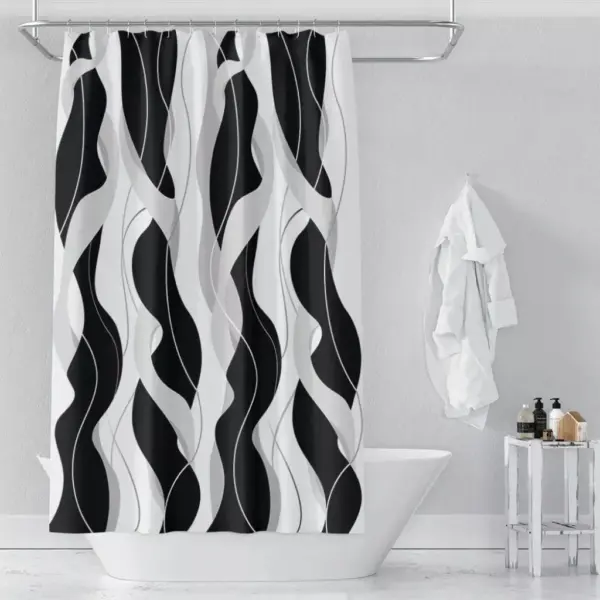 102306-5dffc2.webp Modern Striped Polyester Shower Curtain