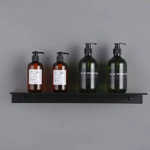102784-91c91d.webp Modern Matte Black Wall-Mounted Aluminum Shelf for Bathroom & Kitchen Storage