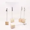 Elegant Wooden Metallic Clip Memo Holders