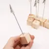 Elegant Wooden Metallic Clip Memo Holders