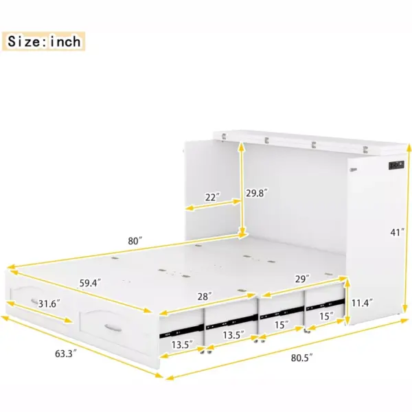 103456-181bf3.webp Transformable Queen/Full Size Murphy Wall Bed with Drawers, Sockets & USB Ports