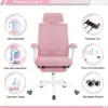 Ergonomic Mesh Office Chair with Adjustable Footrest and Headrest