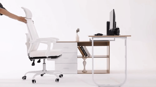 Ergonomic Mesh Office Chair with Adjustable Footrest and Headrest