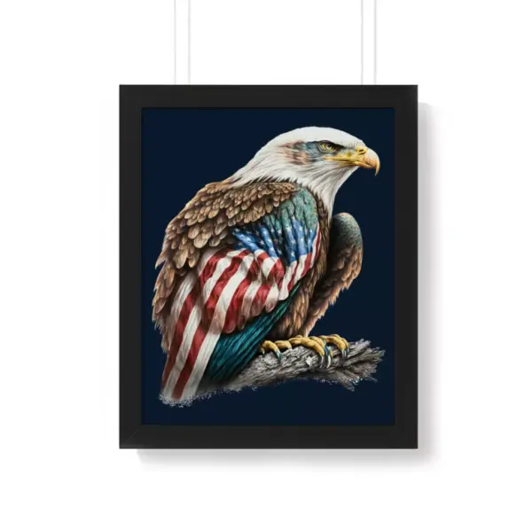 95615-8af17d.webp American Flag Bald Eagle Framed Vertical Poster - Printed Poster - Patriotic Framed Vertical Poster