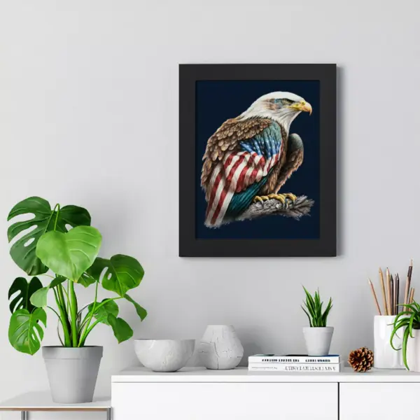 95615-f953a2.webp American Flag Bald Eagle Framed Vertical Poster - Printed Poster - Patriotic Framed Vertical Poster