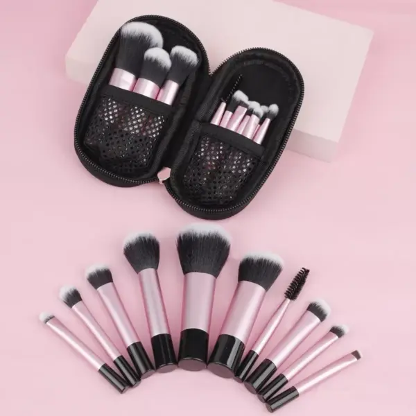 10Pcs Mini Travel Makeup Brush Set