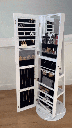 1 Full Length Mirror Jewelry Armoire with LED Lights