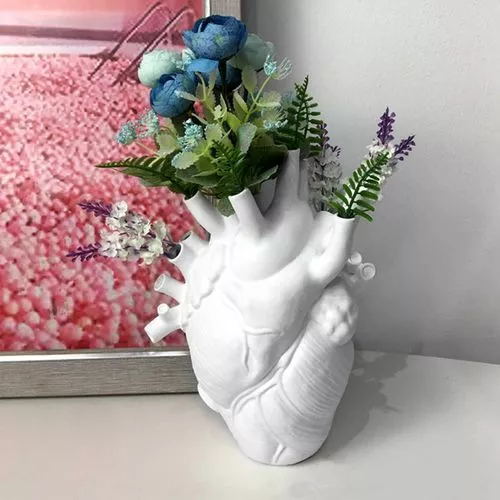 Heart-Shaped Anatomical Resin Vase