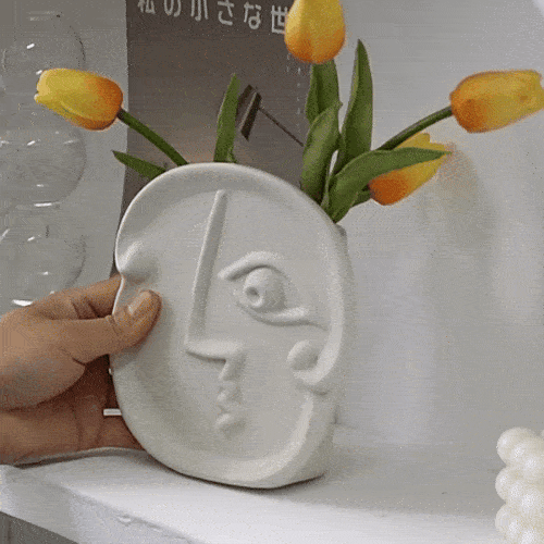 Creative Nordic Ceramic Face Vase