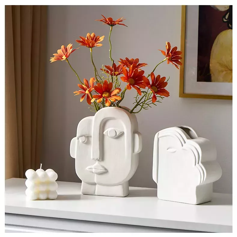 Creative Nordic Ceramic Face Vase