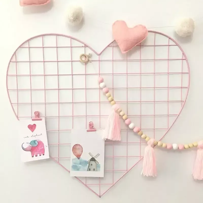 S9219a8fe18214dce9953b2bf3bad089dI Heart-Shaped Wall Photo Grid Panel for Home Decor
