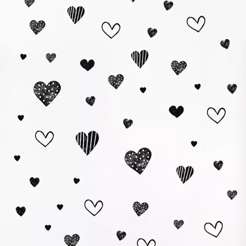 Modern Black Heart Wall Decals