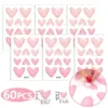 Pink Heart Wall Decals Set