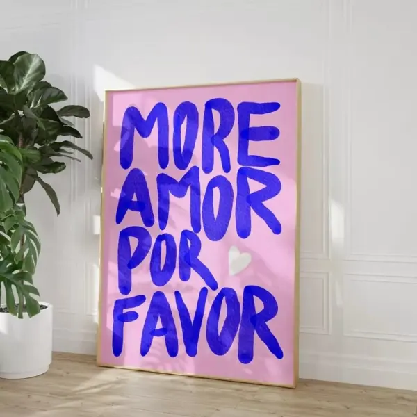 96804-c8b879.webp Colorful "More Amor Por Favor" Canvas Wall Art