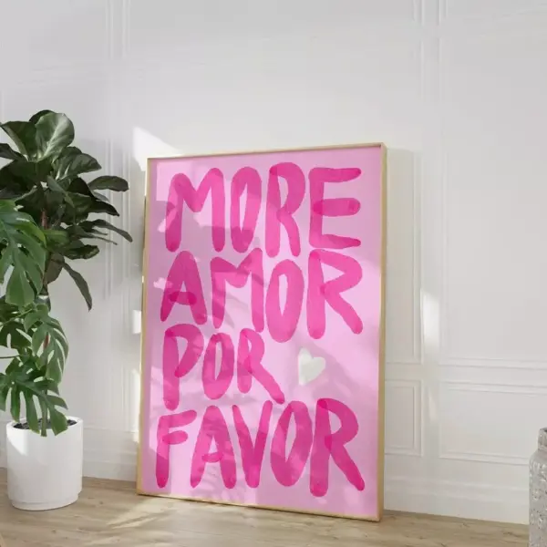 96804-f112e0.webp Colorful "More Amor Por Favor" Canvas Wall Art