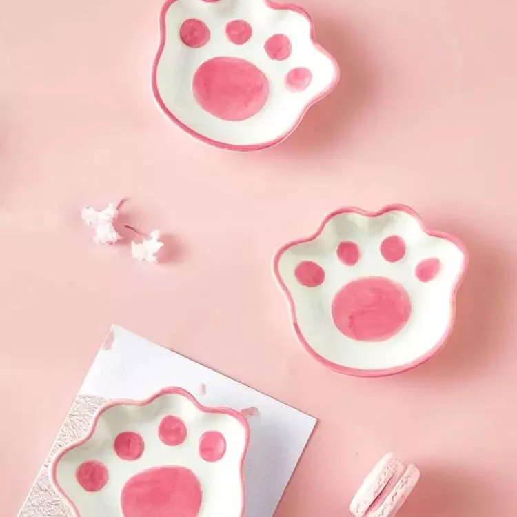 Cute Cat's Paw Ceramic Dessert Plate