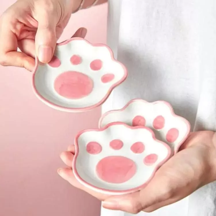 Cute Cat's Paw Ceramic Dessert Plate