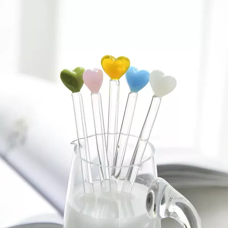 S4b581d2d242d4d898685a6a4a6360f6dQ Colorful Heart-Shaped Glass Stirring Rod for Drinks & Decor