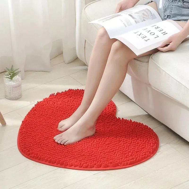 Girls Bedroom Bedside Floor Mat Cute Romantic Heart Shape Decoration Carpet Bathroom Absorbent Non-slip Mat Home Soft Foot Pad Girls Bedroom Bedside Floor Mat Cute Romantic Heart Shape Decoration Carpet Bathroom Absorbent Non-slip Mat Home Soft Foot Pad