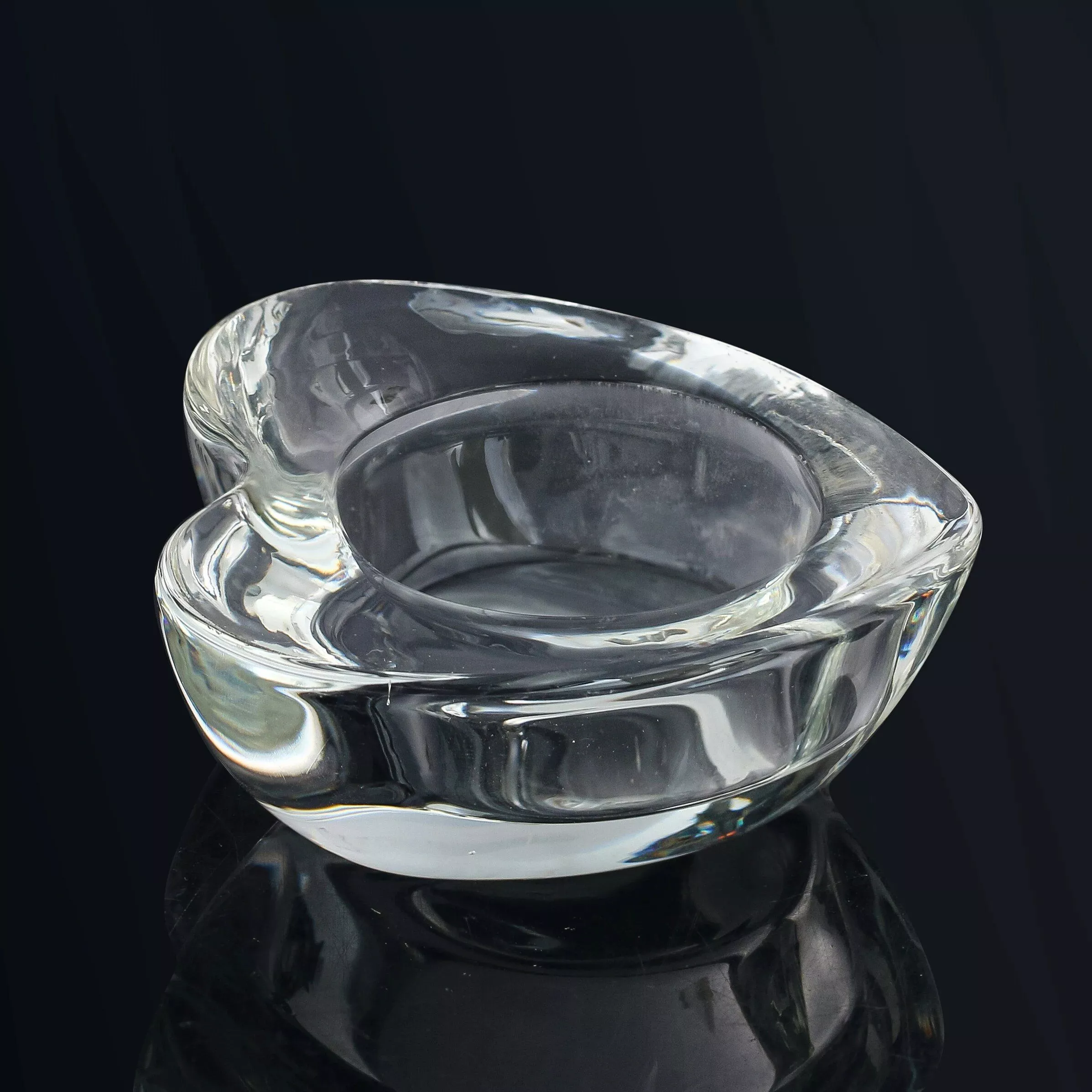 Glass Heart Tealight Candle Holder