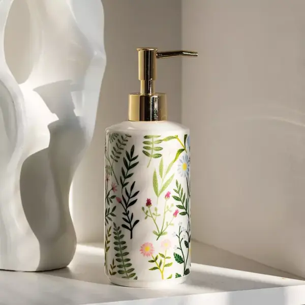Elegant Ceramic Flower Soap Dispenser