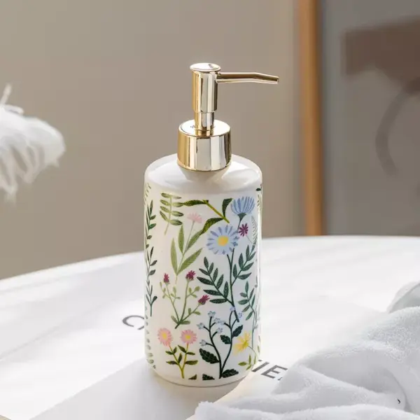 Elegant Ceramic Flower Soap Dispenser