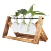 Rustic Wooden Frame Hydroponic Glass Vase