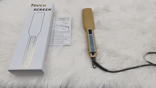 2 Gold Titanium Professional Flat Iron with Touch Screen & Wide Plates