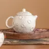 Gilded Silver Ceramic Teapot