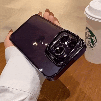 1 Clear Shockproof Cover with Invisible Glass Camera Lens Stand