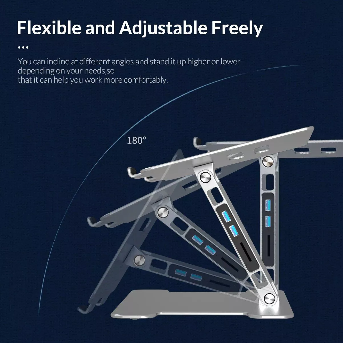 Multi-Functional Adjustable Aluminum Laptop Stand