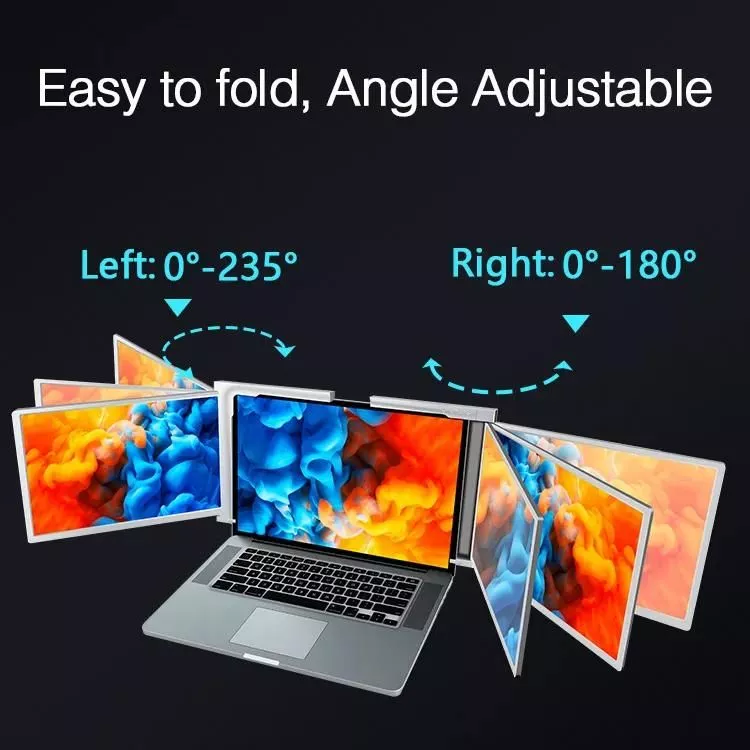 Portable Tri-Screen Laptop Extender
