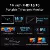 Portable Tri-Screen Laptop Extender
