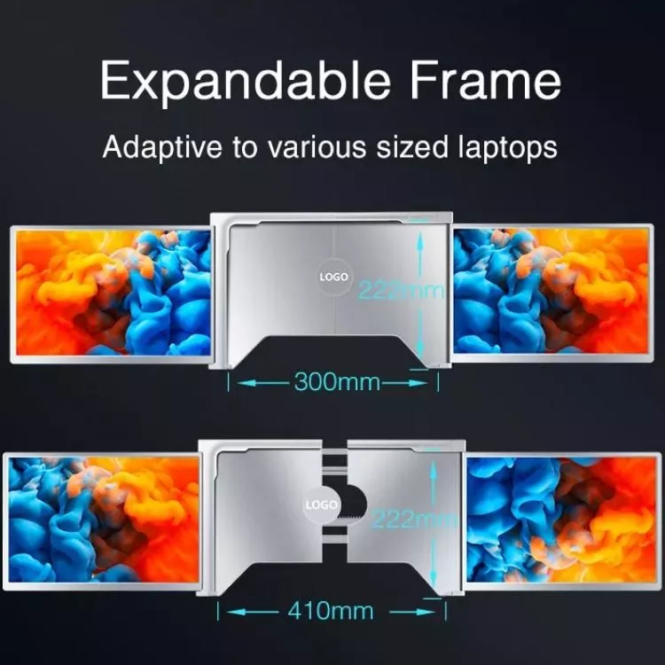 Portable Tri-Screen Laptop Extender