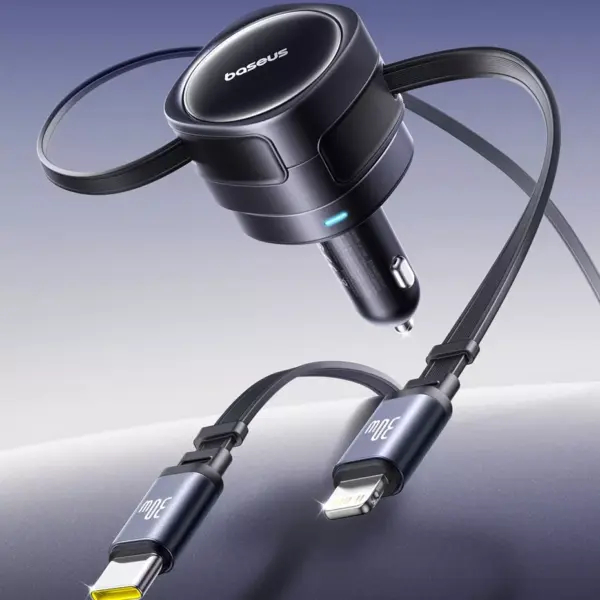 99427-317657.webp 90W Dual USB Car Charger with Retractable Cable for iPhone and Tablets