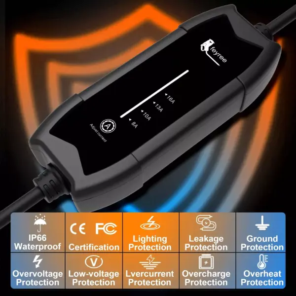 99489-f971ef.webp Portable EV Charger 16A, Level 2, 3.5kW, 11.5ft Cable, Home & On-the-Go