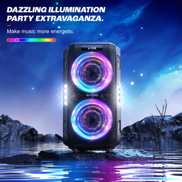 250W Peak Bluetooth Party Speaker with Custom Bass and 120dB Sound