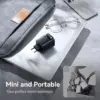 65W GaN Charger with Retractable USB-C Cable for iPhone, iPad, and Laptops