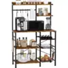 5-Tier Kitchen Baker's Rack with Wire Baskets and Wine Storage