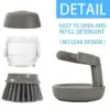 Eco-Friendly Kitchen Scrub Brush with Soap Dispenser and Holder