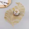 Elegant Nordic Leaf Design PVC Placemat - Water Resistant, Non-slip Kitchen Table Mat