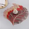 Elegant Nordic Leaf Design PVC Placemat - Water Resistant, Non-slip Kitchen Table Mat
