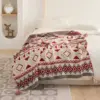 Bohemian Geometric Knitted Blanket
