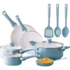 112709-f6518e.webp Deluxe Aqua 12-Piece Ceramic Nonstick Cookware Set - Eco-Friendly, Hand Wash Only
